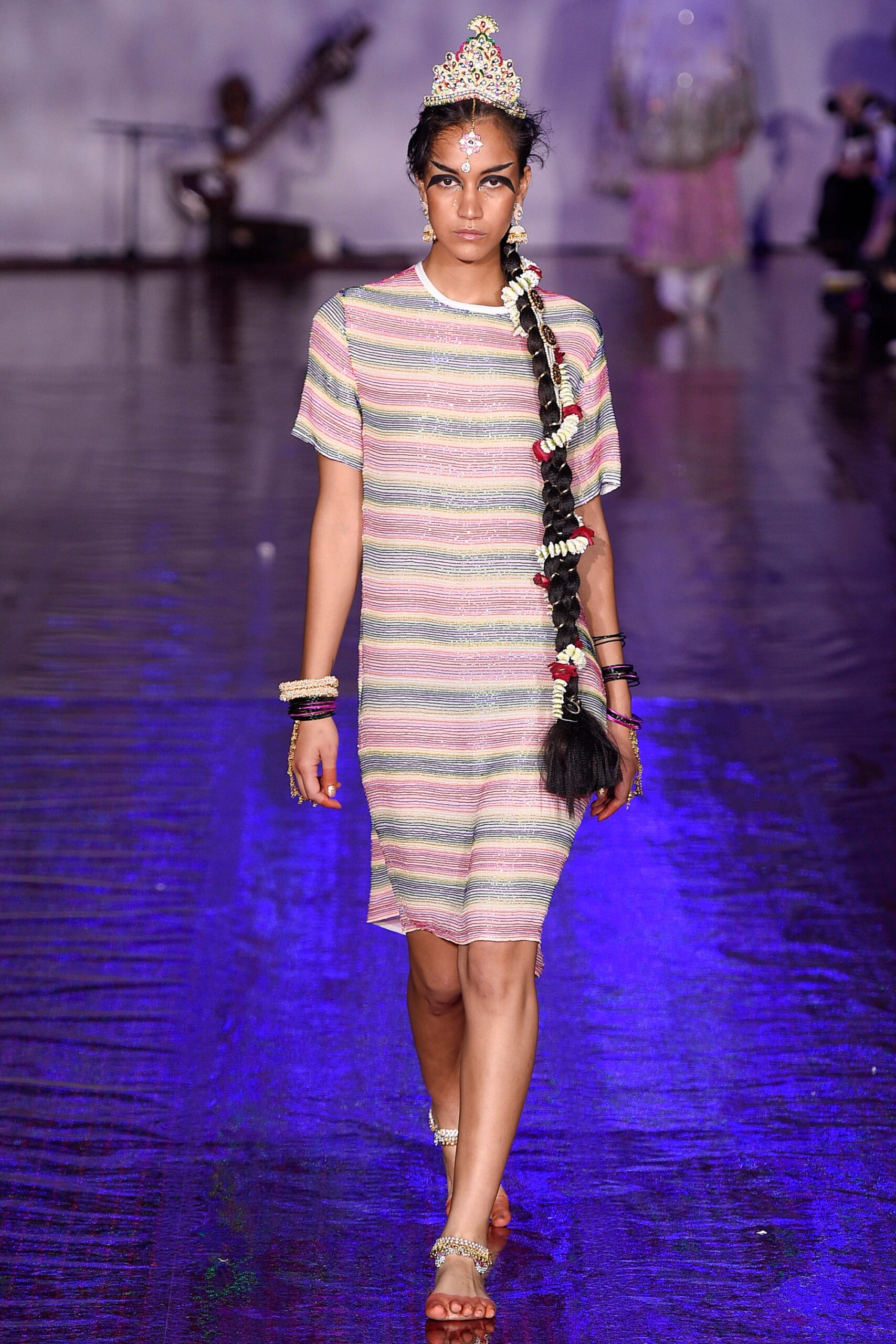 multi-colored relaxed short dress