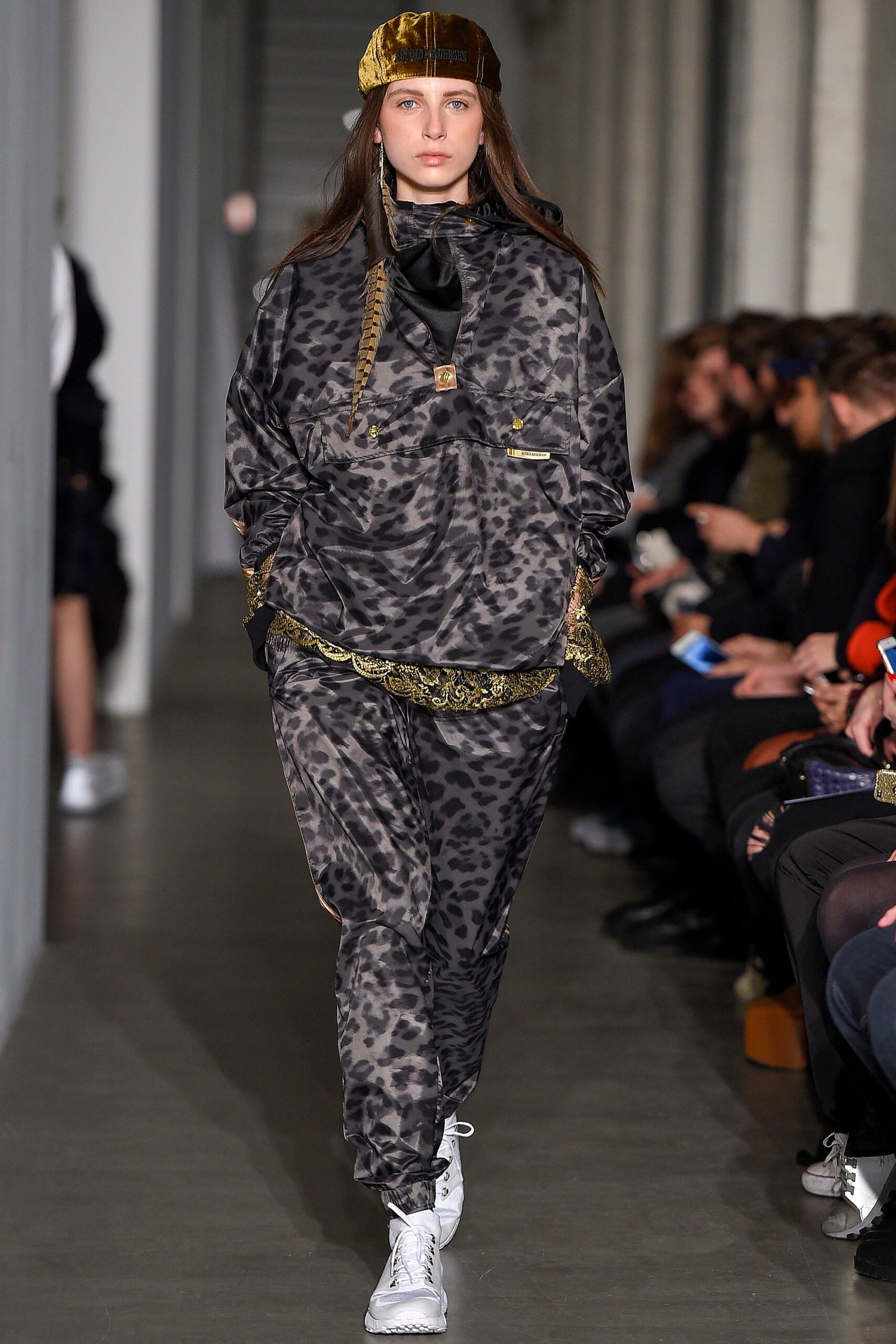 gray printed silk jacket and pants