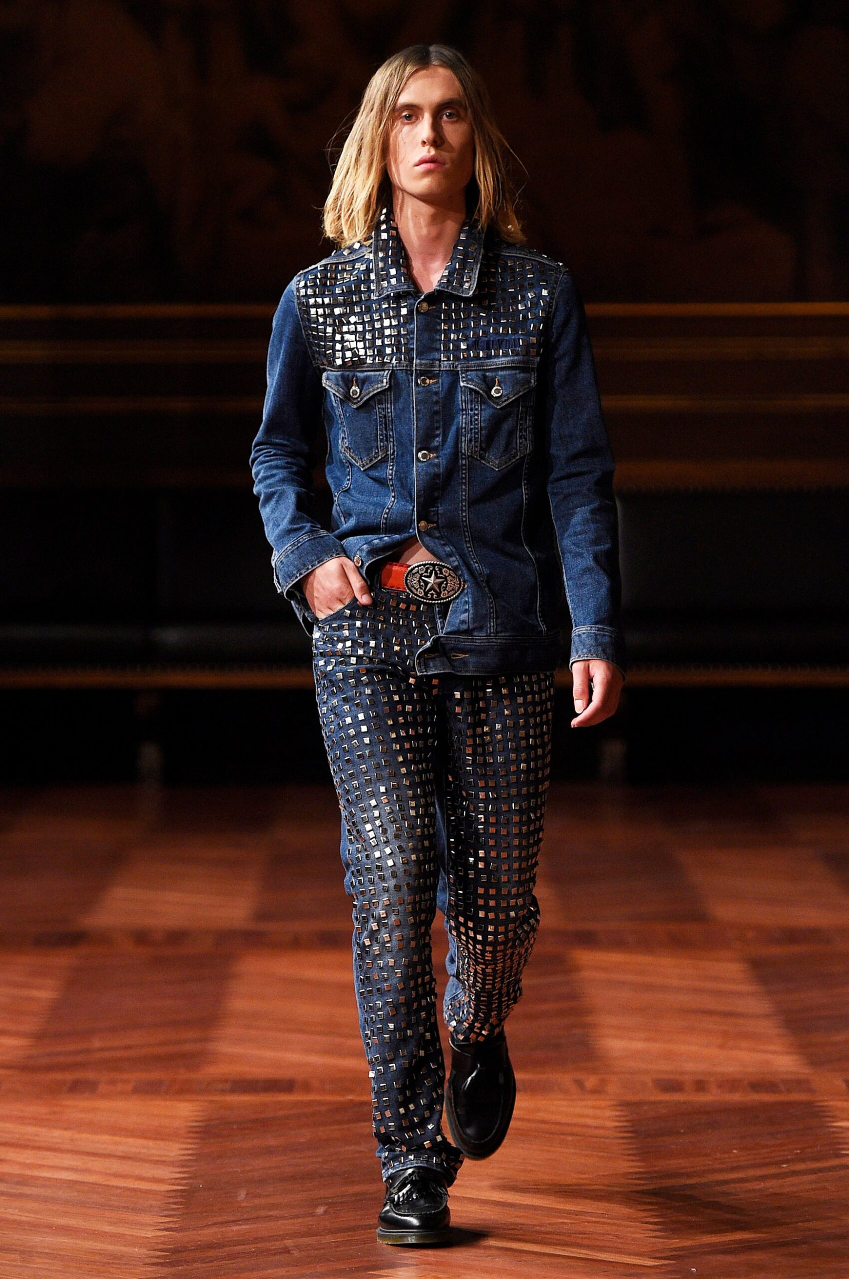 blue denim jacket and pants