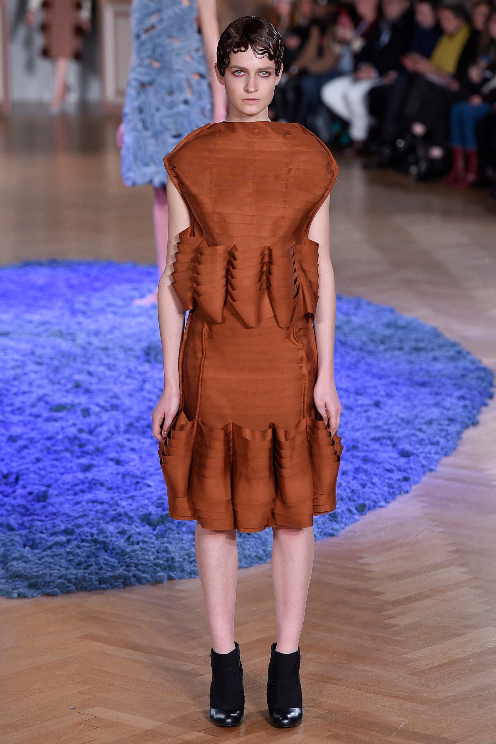 brown silk sleeveless dress