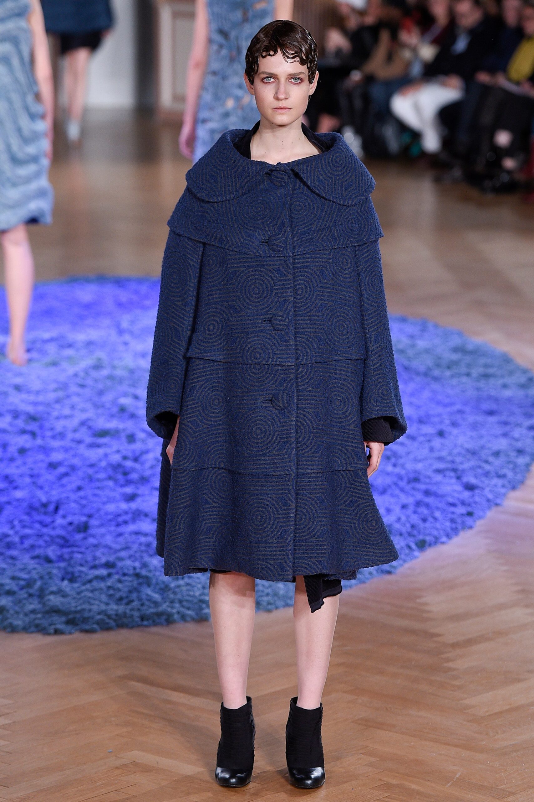 blue wool relaxed coat