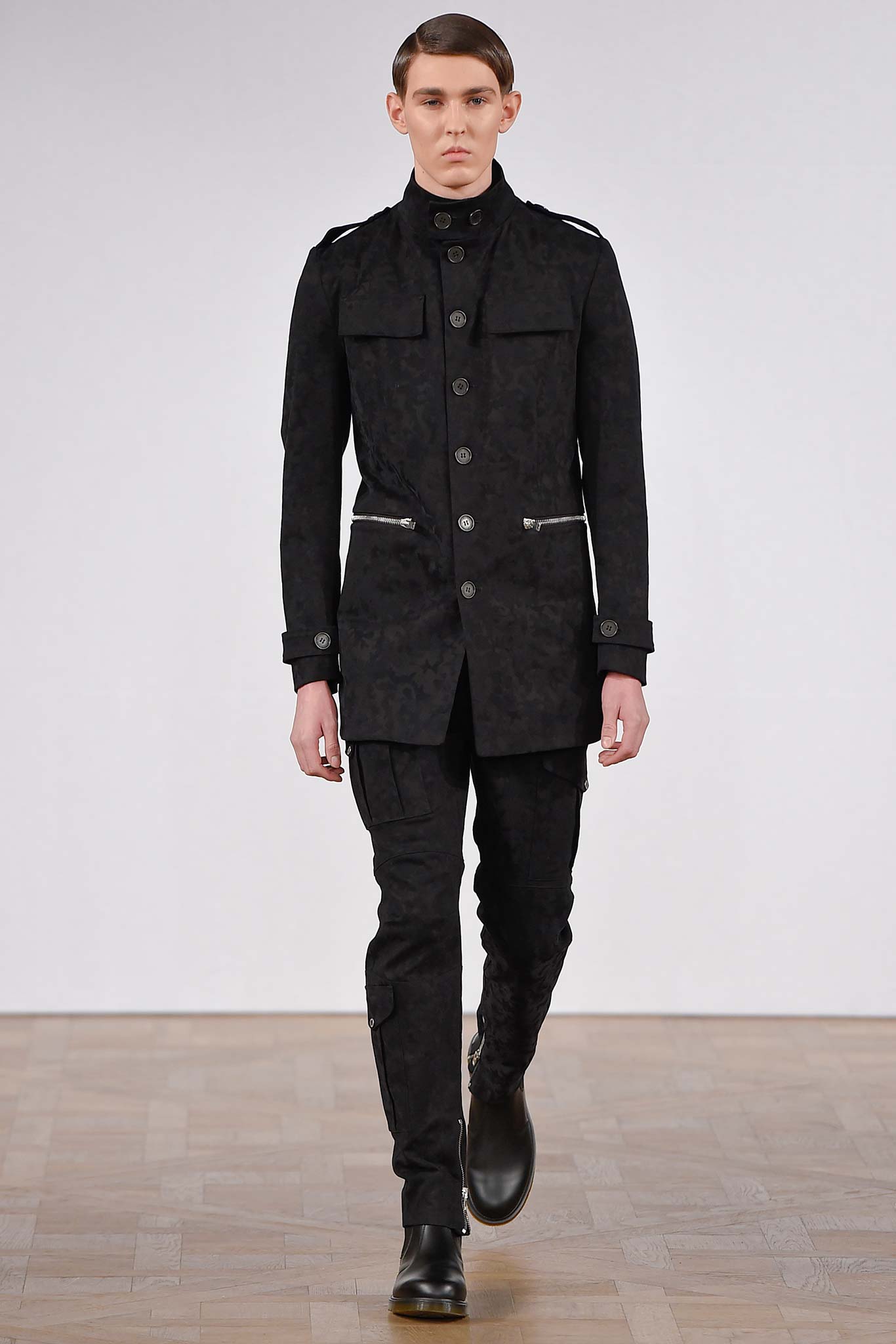 black fitted jacket and pants
