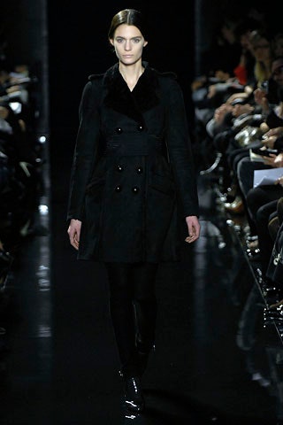 fitted black wool coat