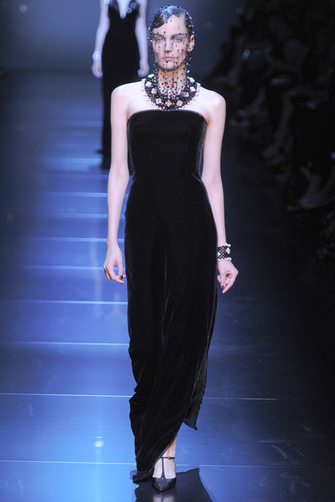 black velvet strapless gown