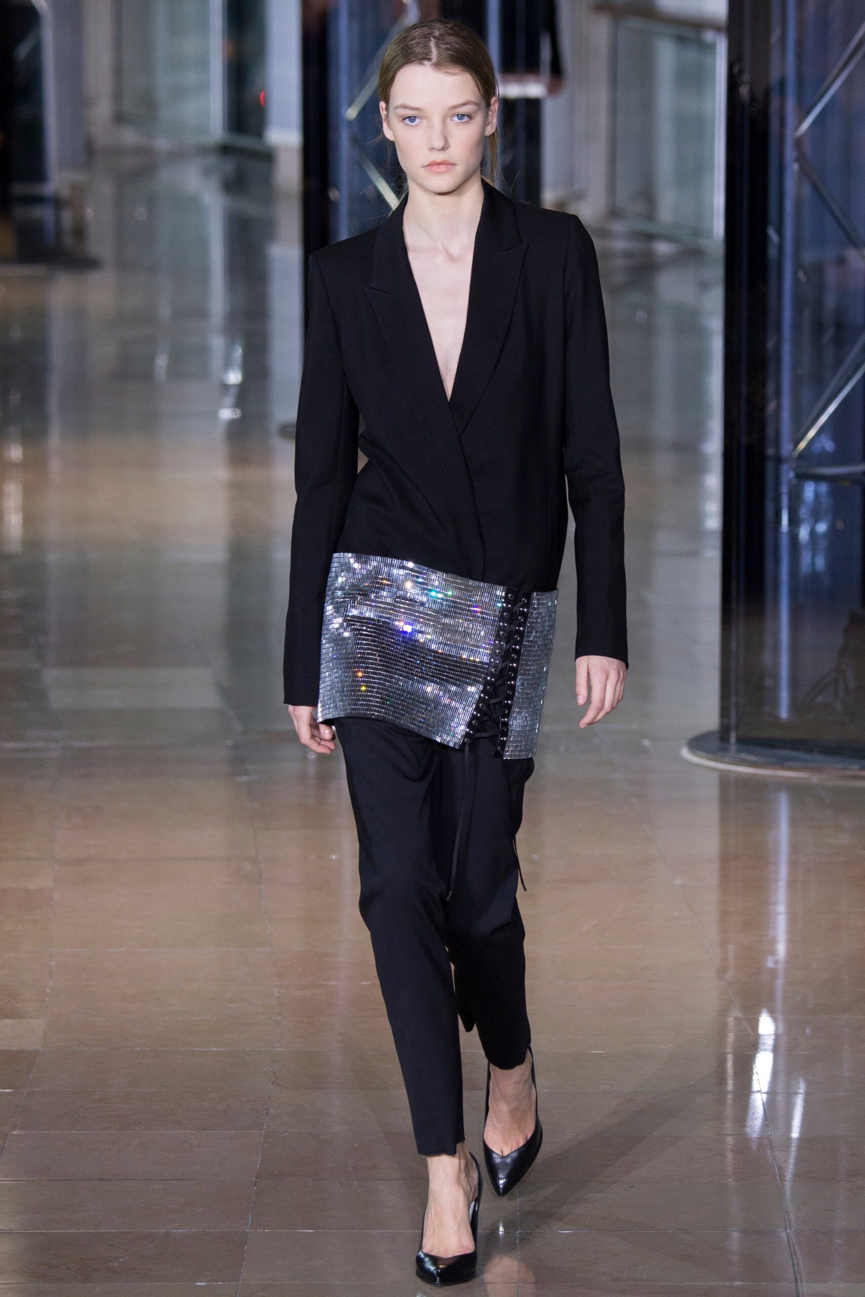 gray metallic zippered shiny bag