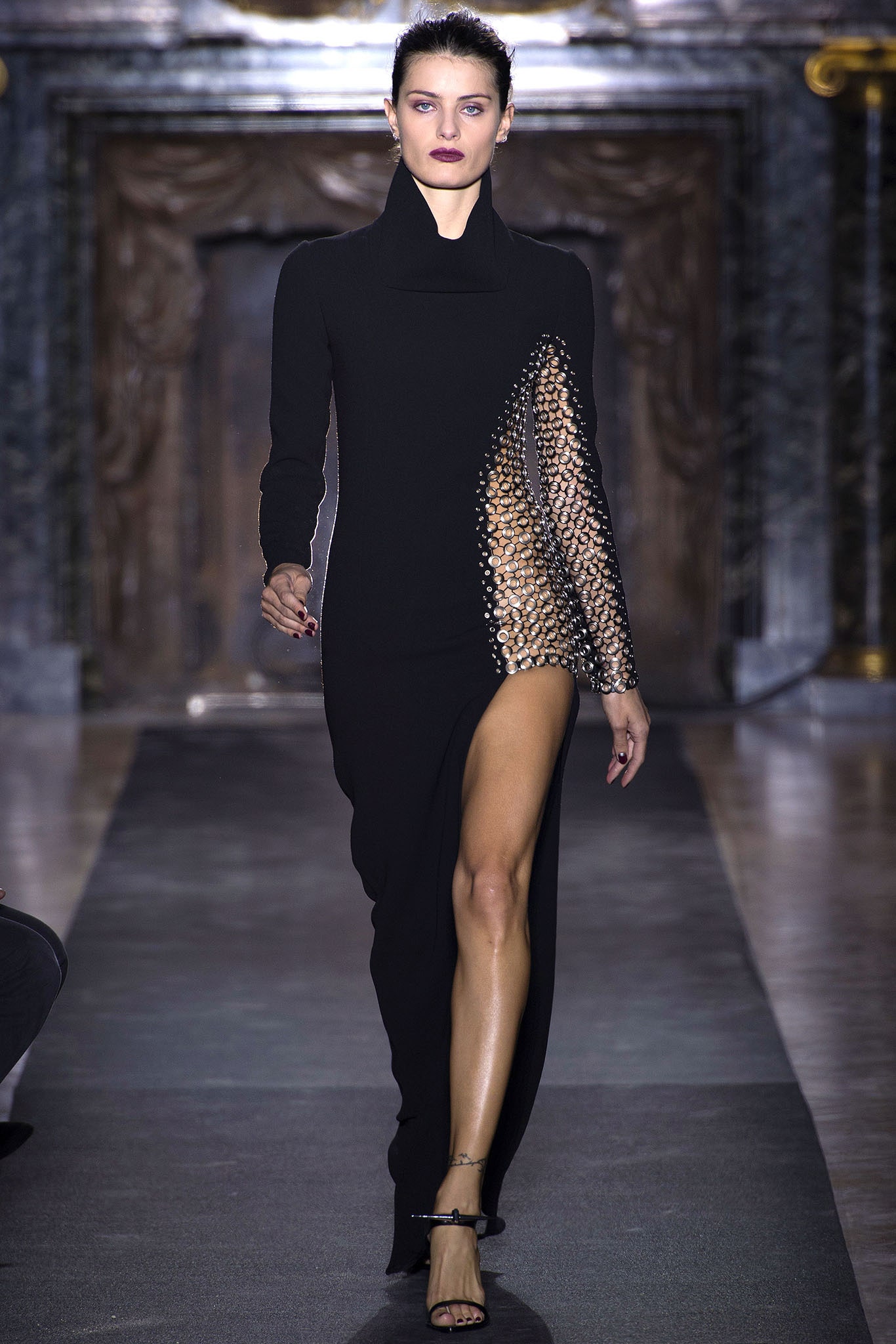 fitted black knit dress