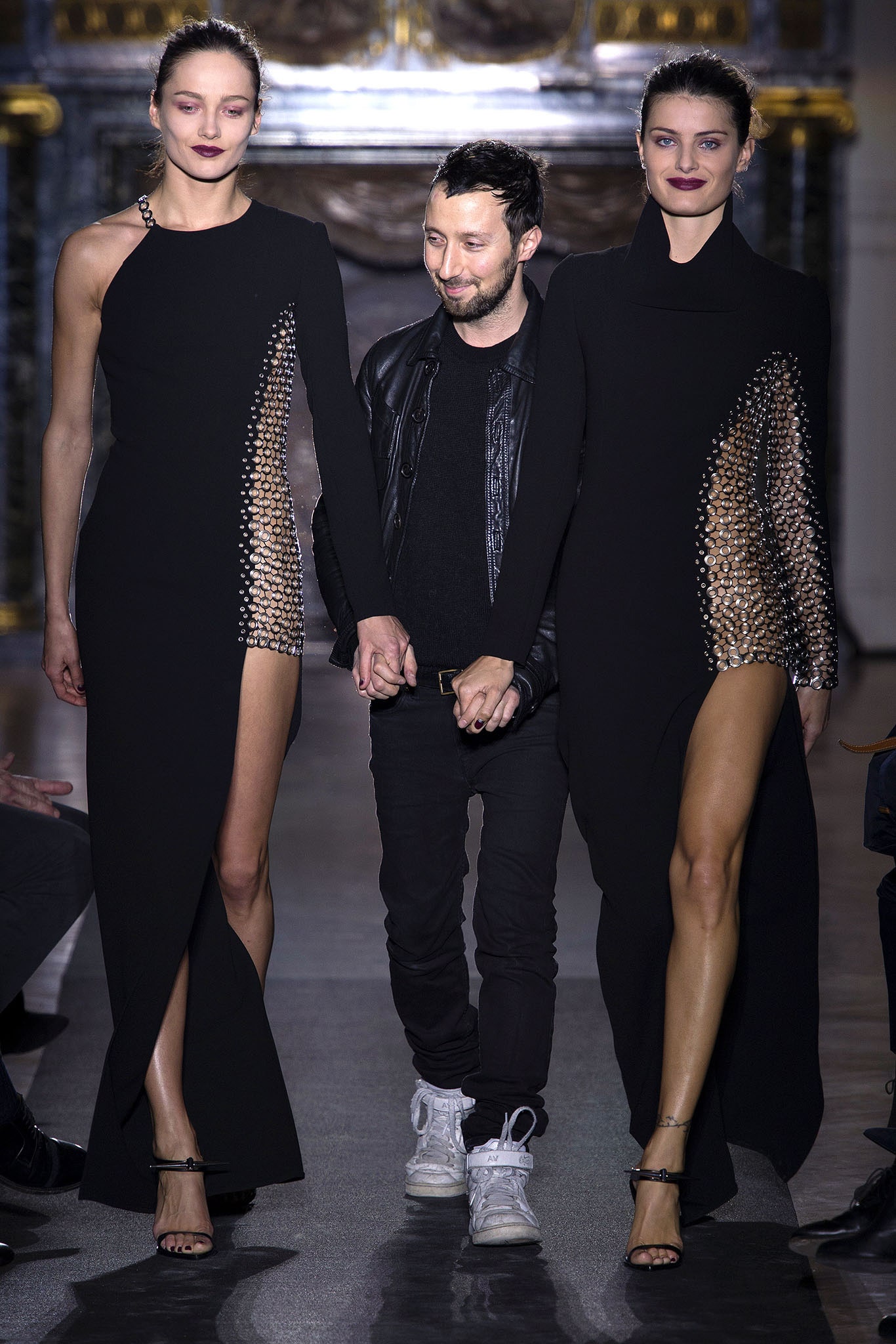 black silk fitted gowns