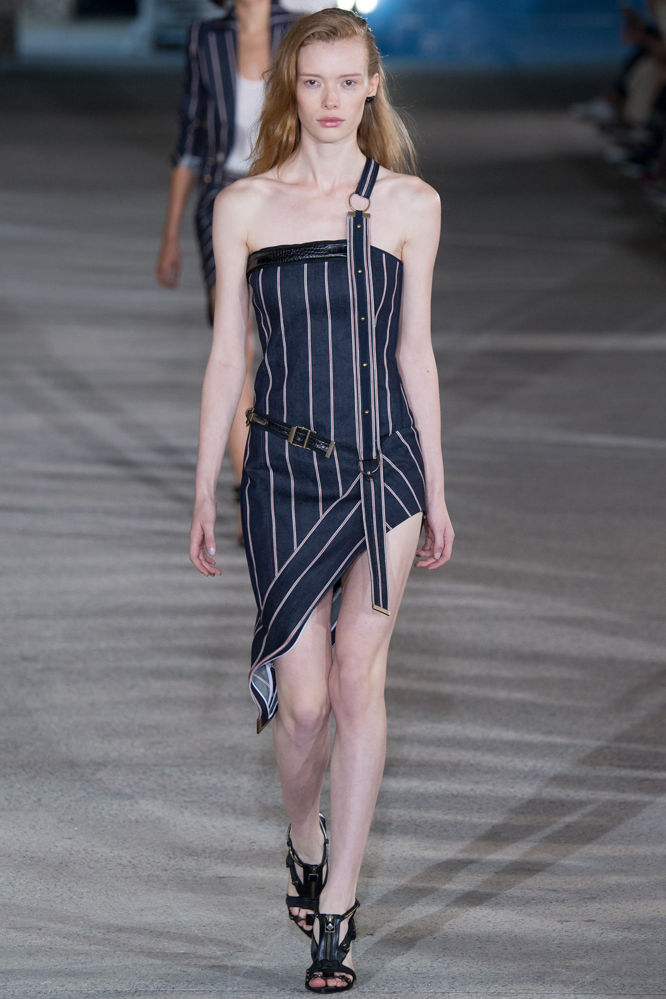 black and white striped mini dress
