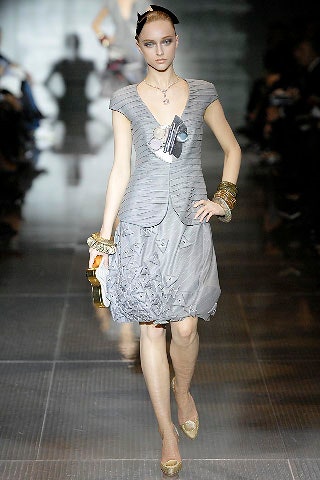 gray silk sleeveless dress