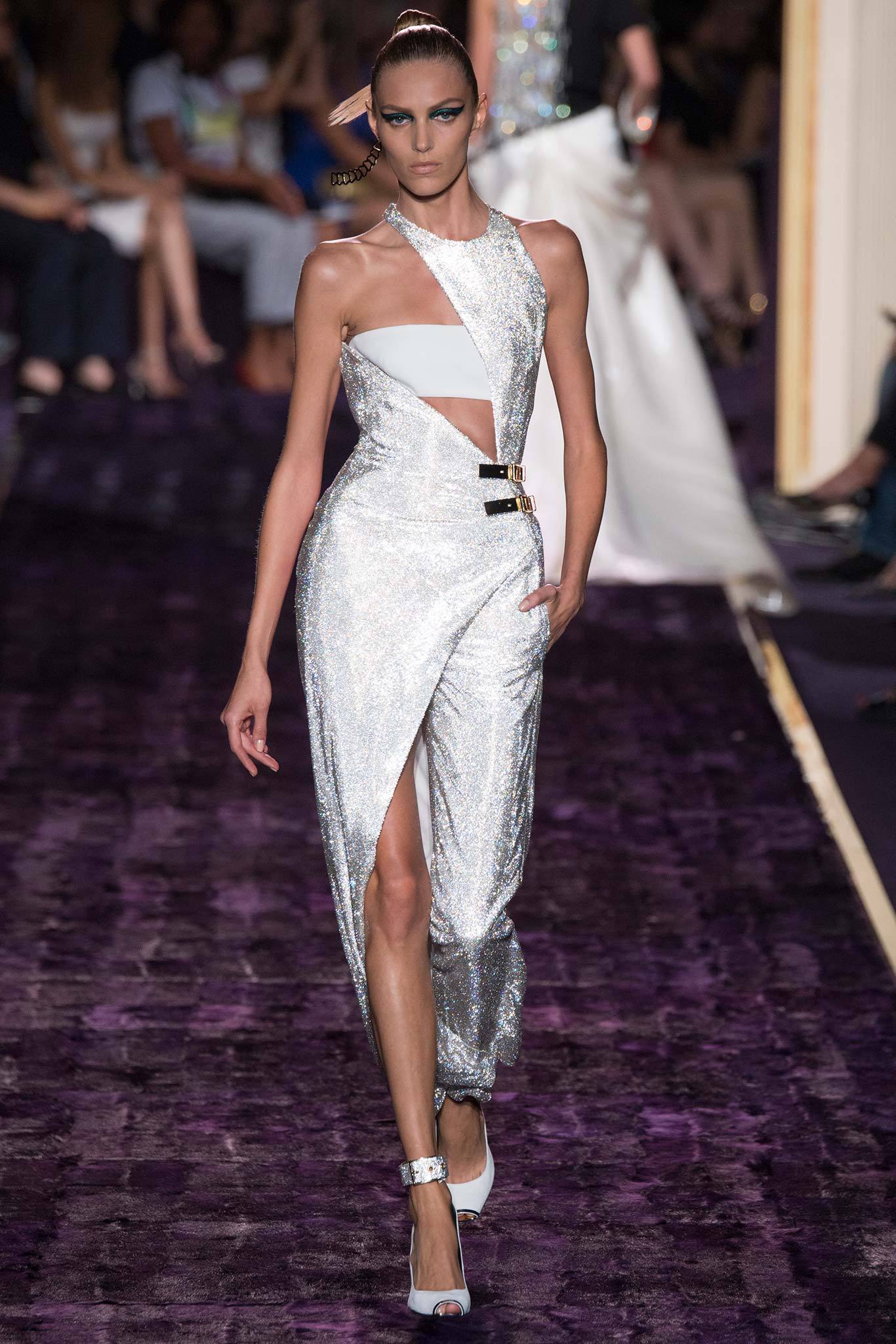 white silver fitted midi dress