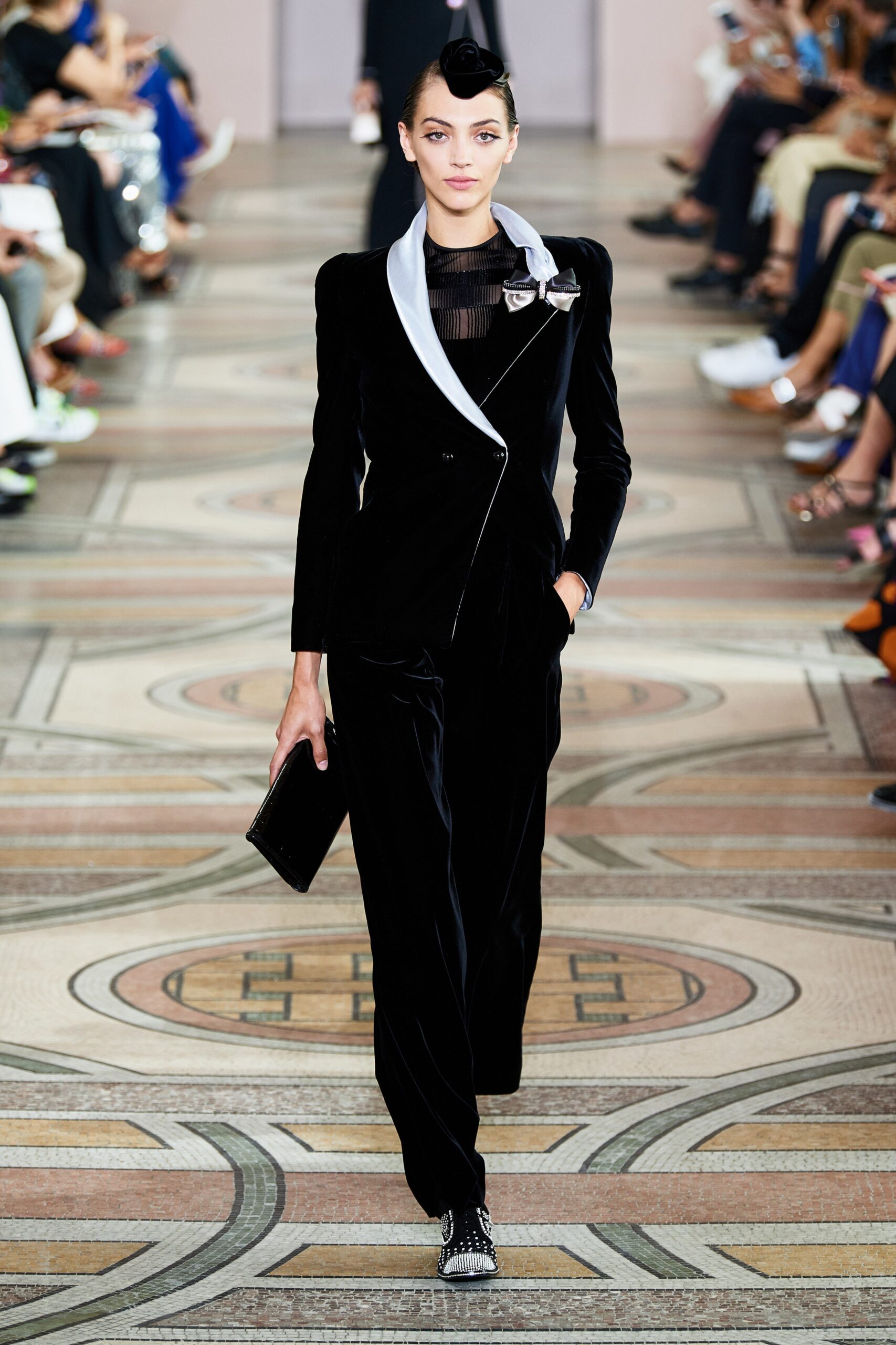 black velvet tailored suit