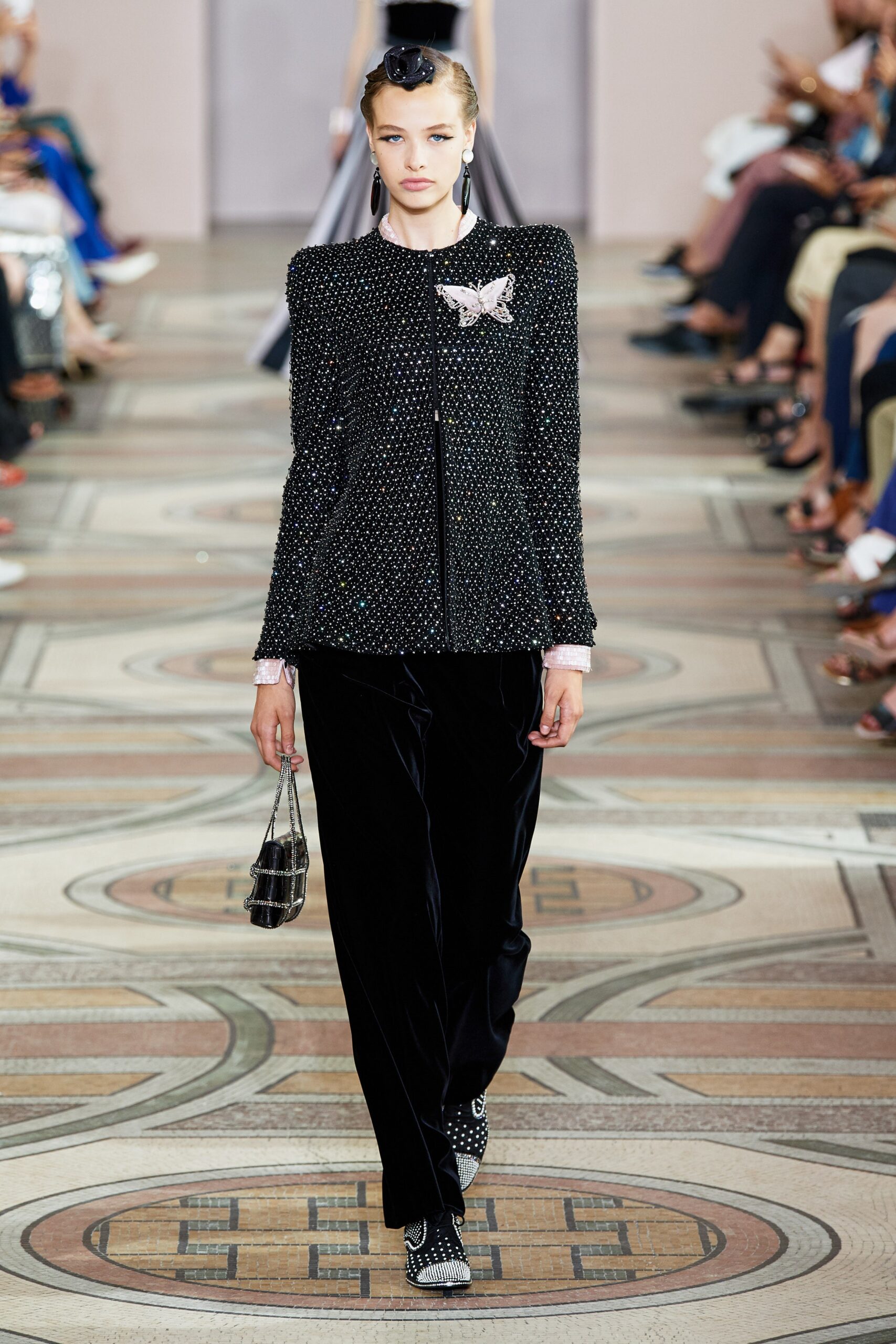 black velvet tailored jacket and pants