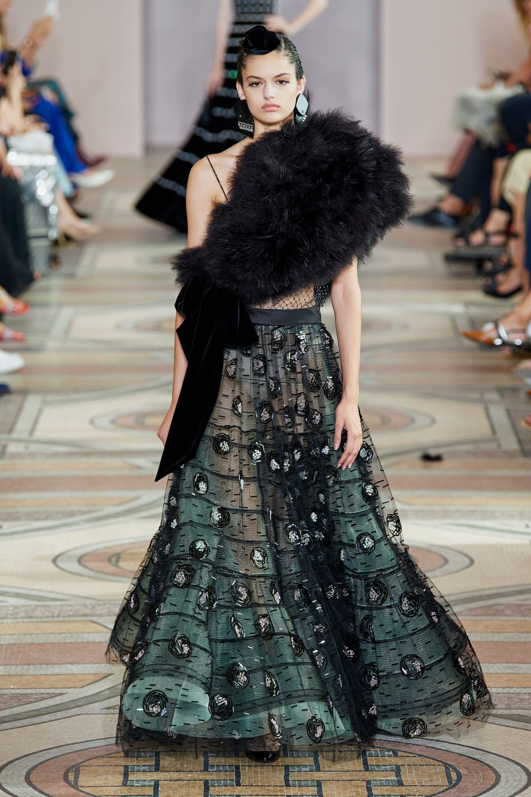 black fur relaxed draped cape