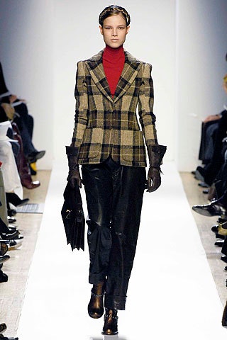 checked blazer with turtleneck