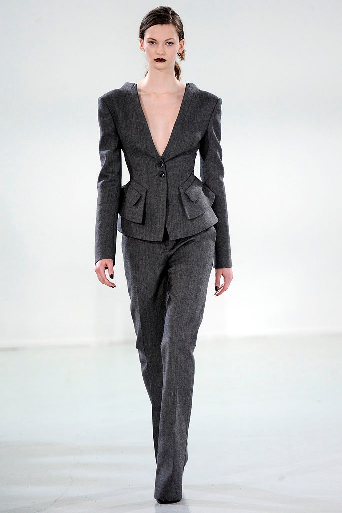 tailored gray blazer and pants