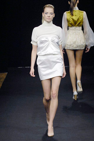 white fitted silk mini dress