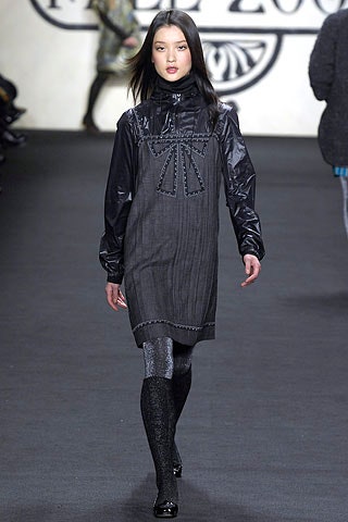 black and gray pleated dress