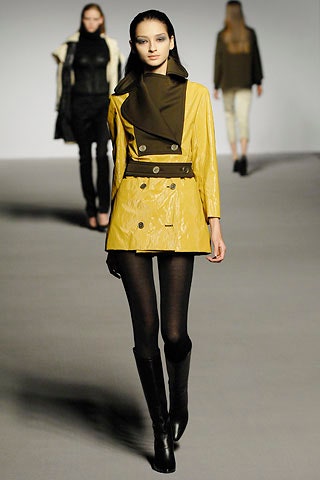 yellow vinyl trench coat