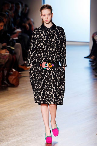 printed black and white coat