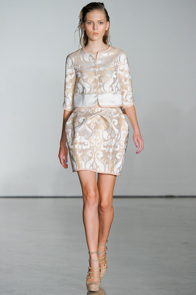 beige gold embroidered mini dress