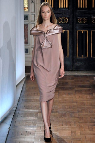 pink silk off-shoulder dress