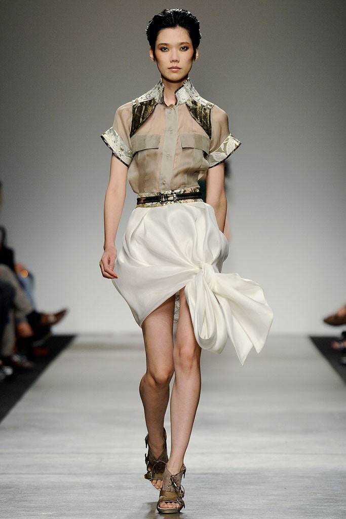 white silk asymmetric fitted draped skirt