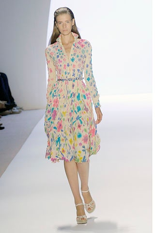 multi-colored pleated midi dress