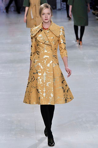 gold printed belted coat