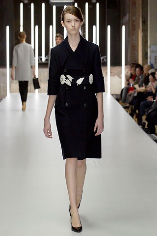 black fitted wool coat