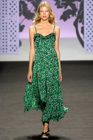 green floral midi dress