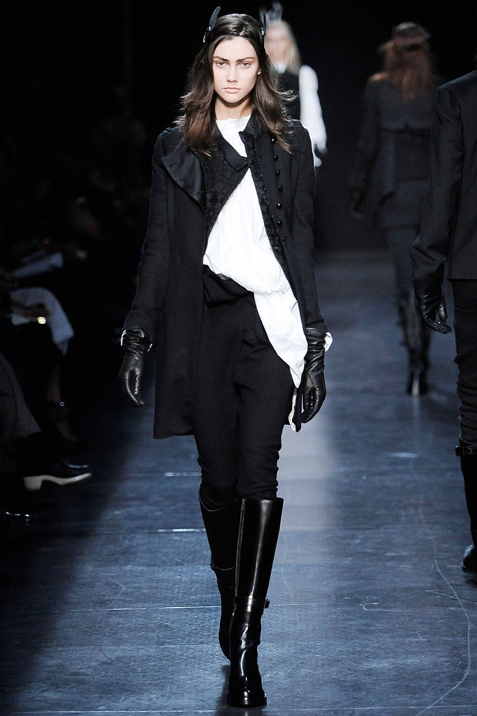 black wool coat with slim pants