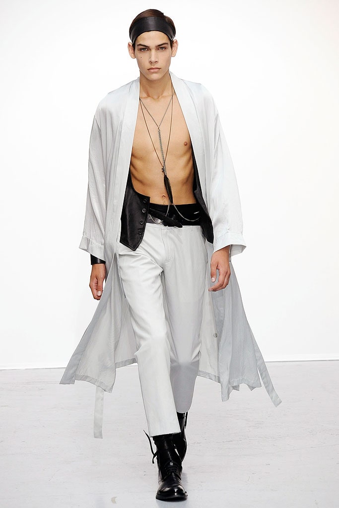 white silk long-sleeve relaxed draped flowing coat