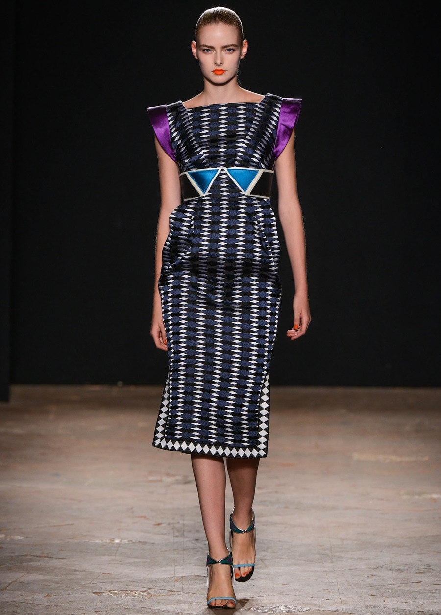 black silk pleated midi dress