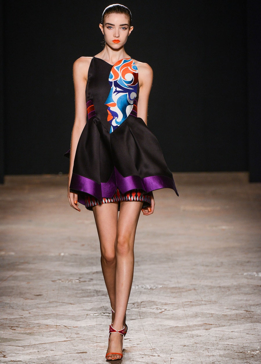 colorful printed mini dress