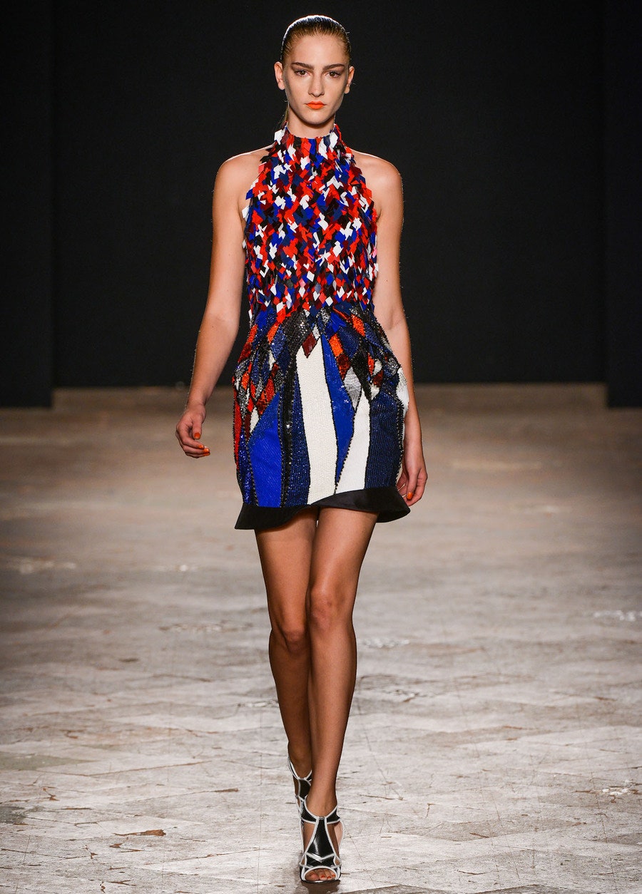 fitted mini dress with embellishments