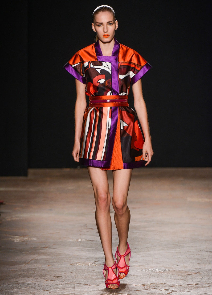 color-blocked mini dress