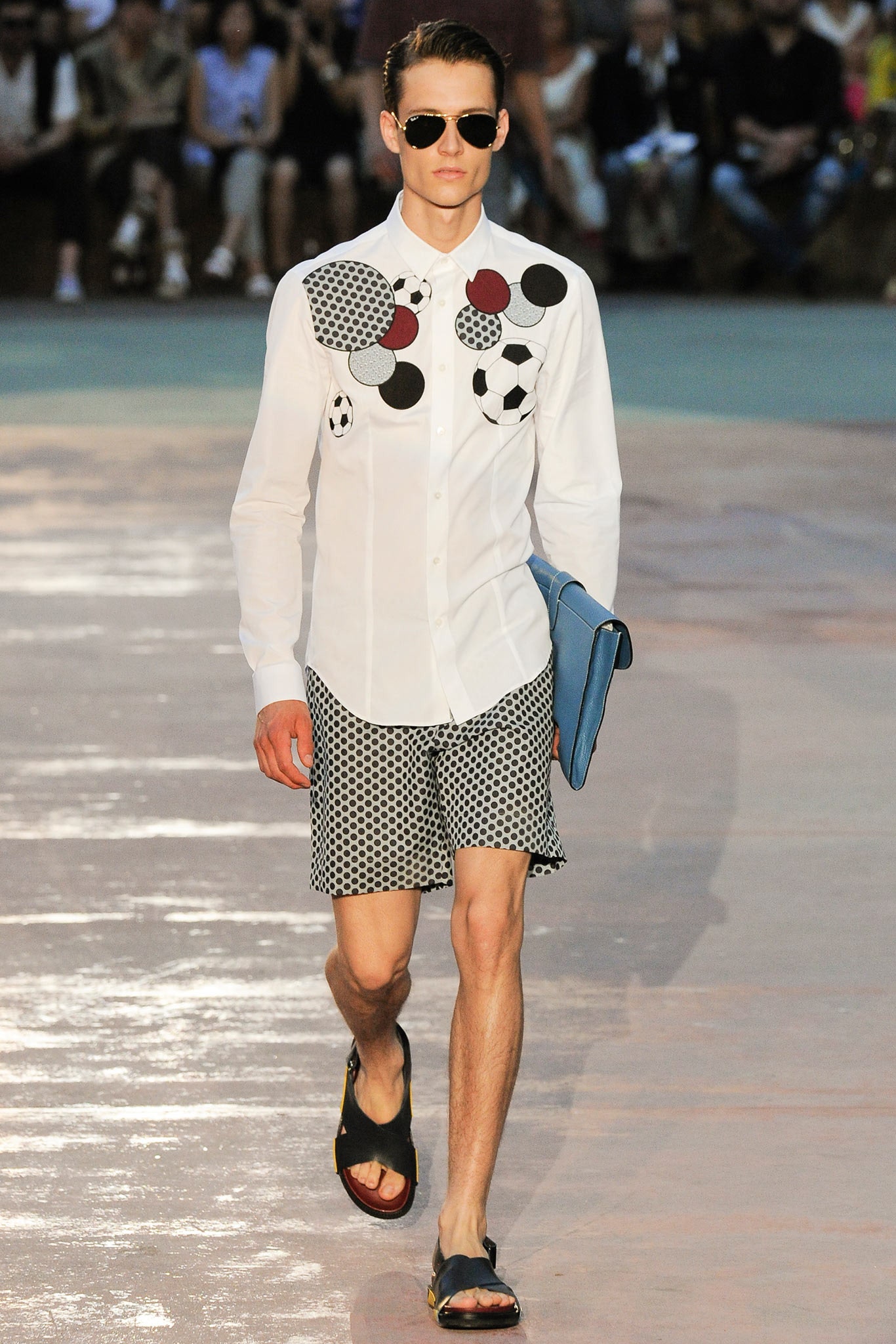 white fitted shirt with printed shorts