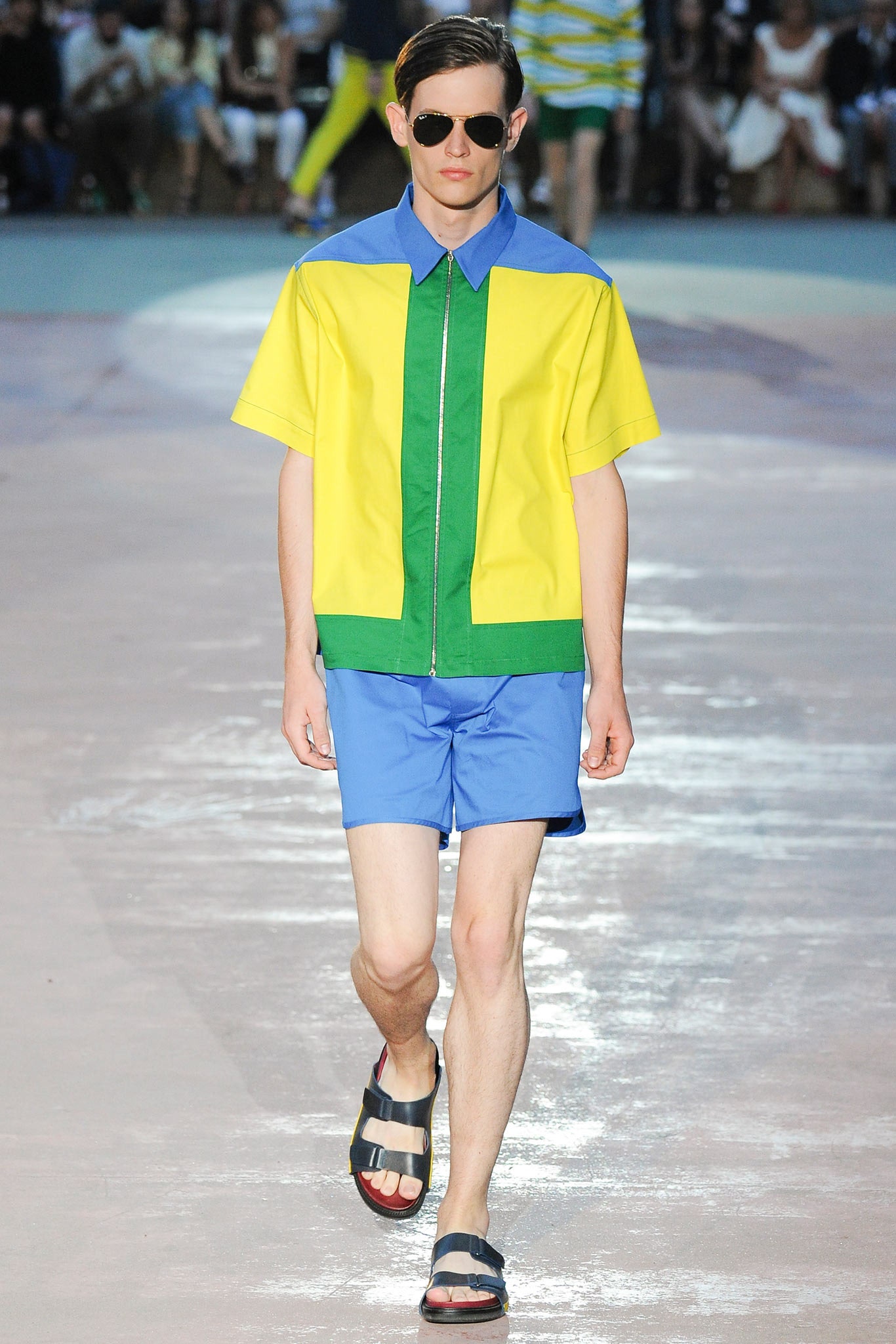 blue relaxed short shorts