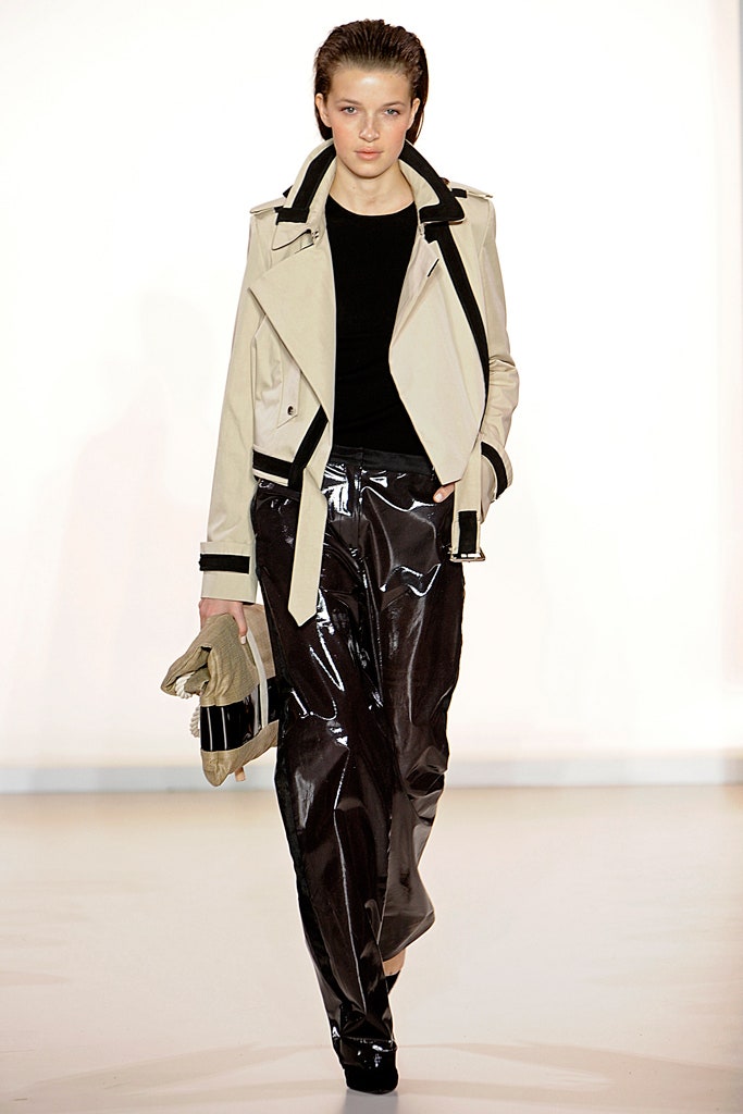 black vinyl relaxed wide-leg shiny pants