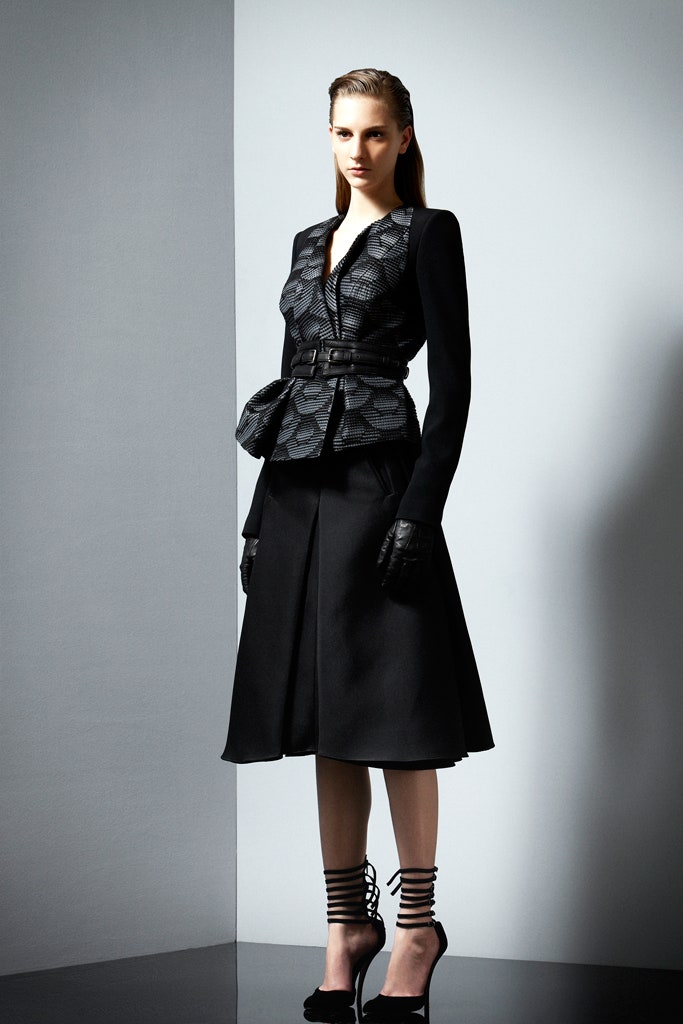 black fitted blazer and skirt