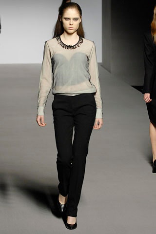 gray silk long-sleeve v-neck fitted pleated embellished blouse