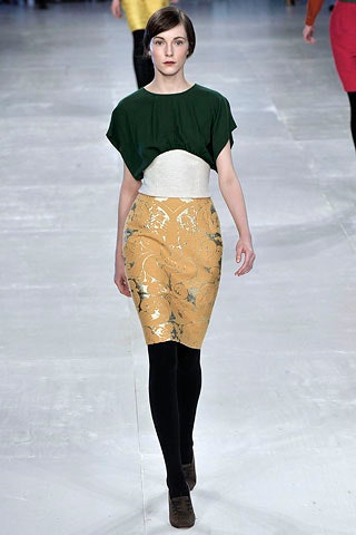 green top yellow pencil skirt