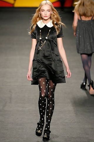 black silk collared dress