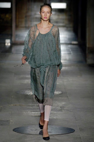 blue sheer relaxed dress