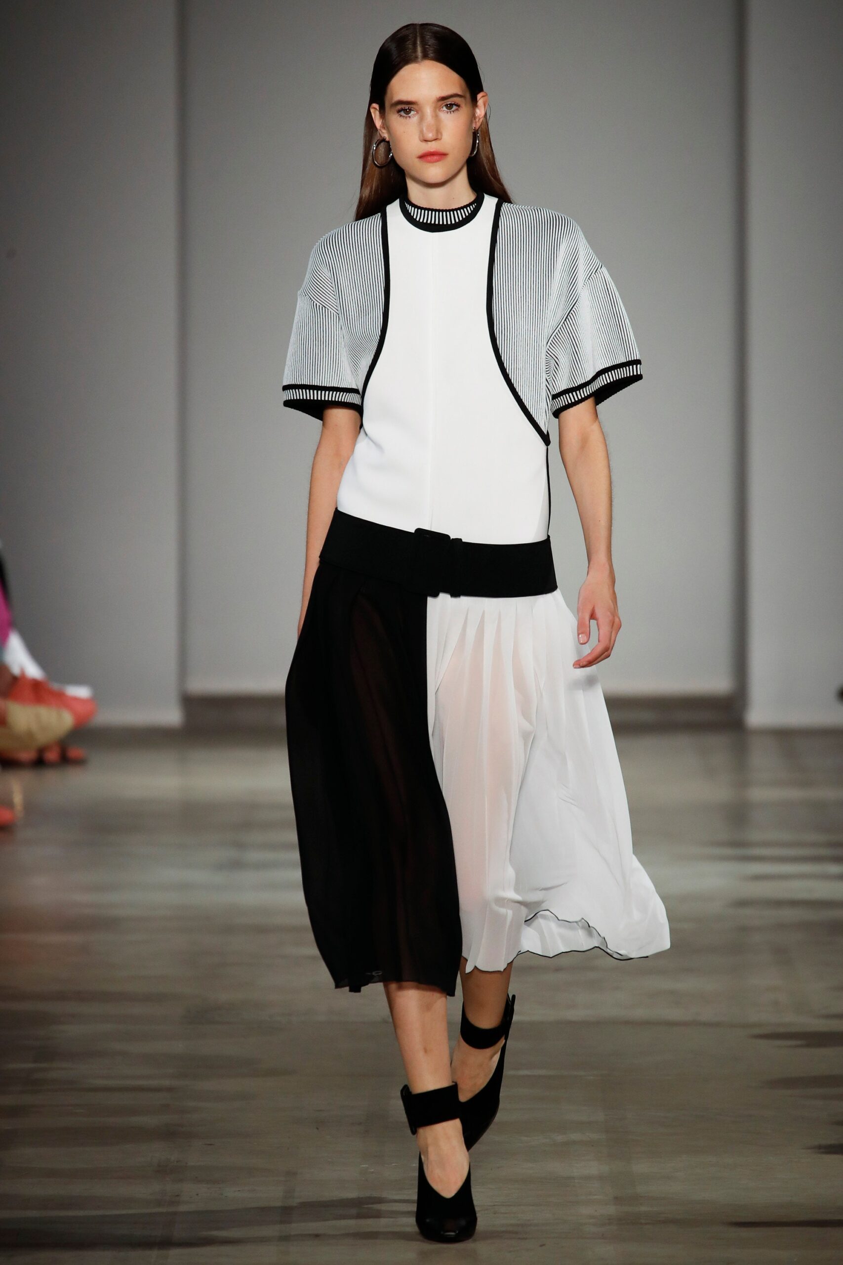 black and white layered top and skirt