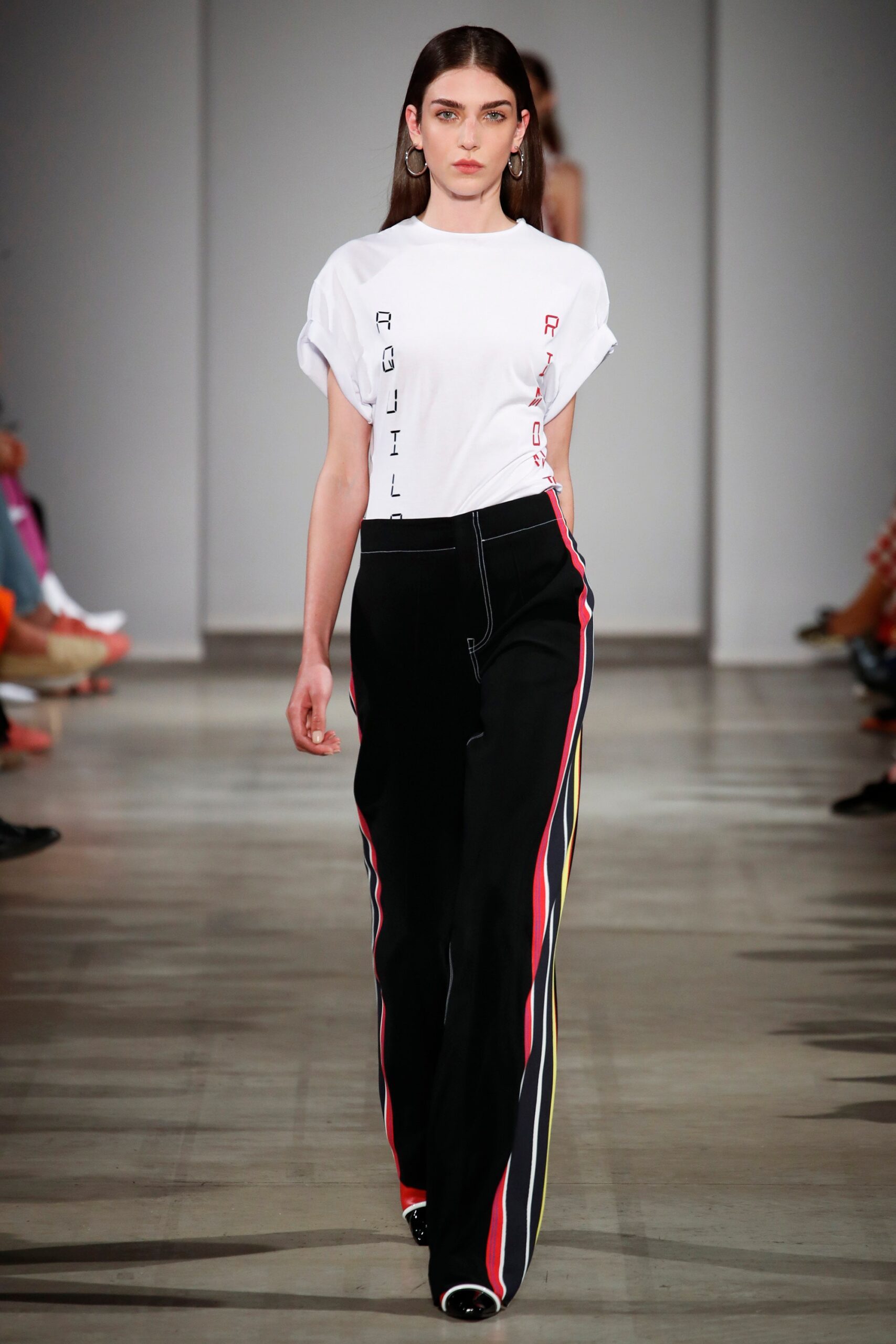 white t-shirt with black pants