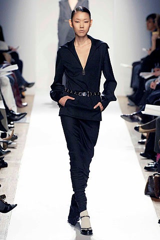 black fitted jacket and pants