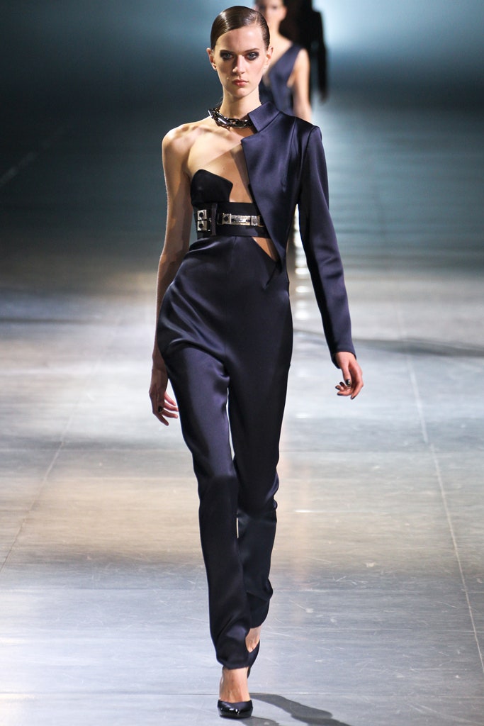 black silk fitted jumpsuit