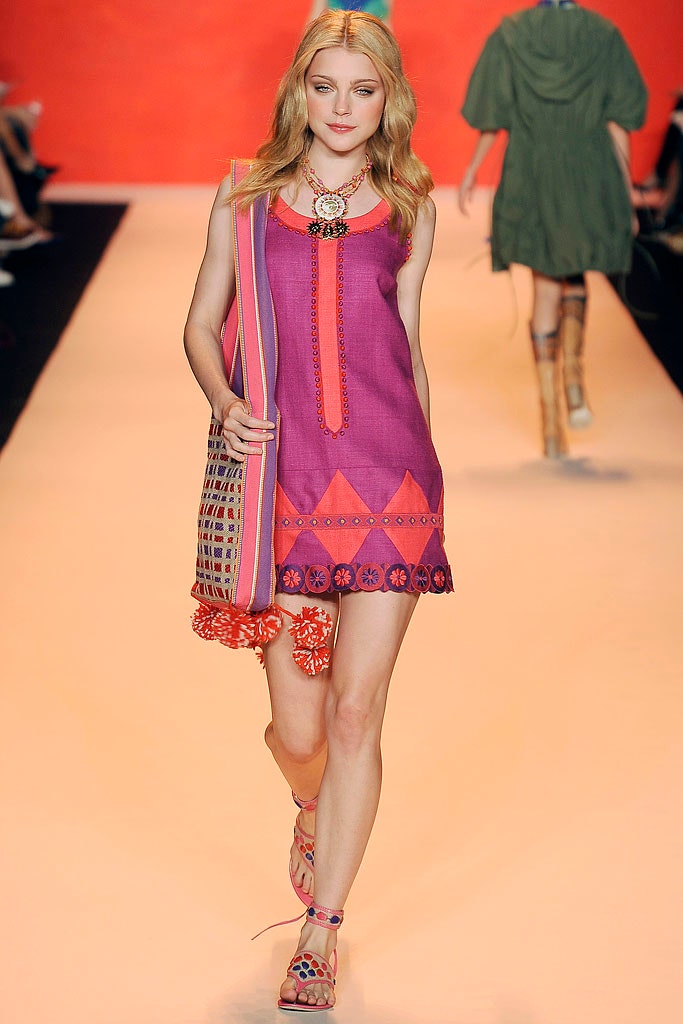 purple pink embroidered mini-dress