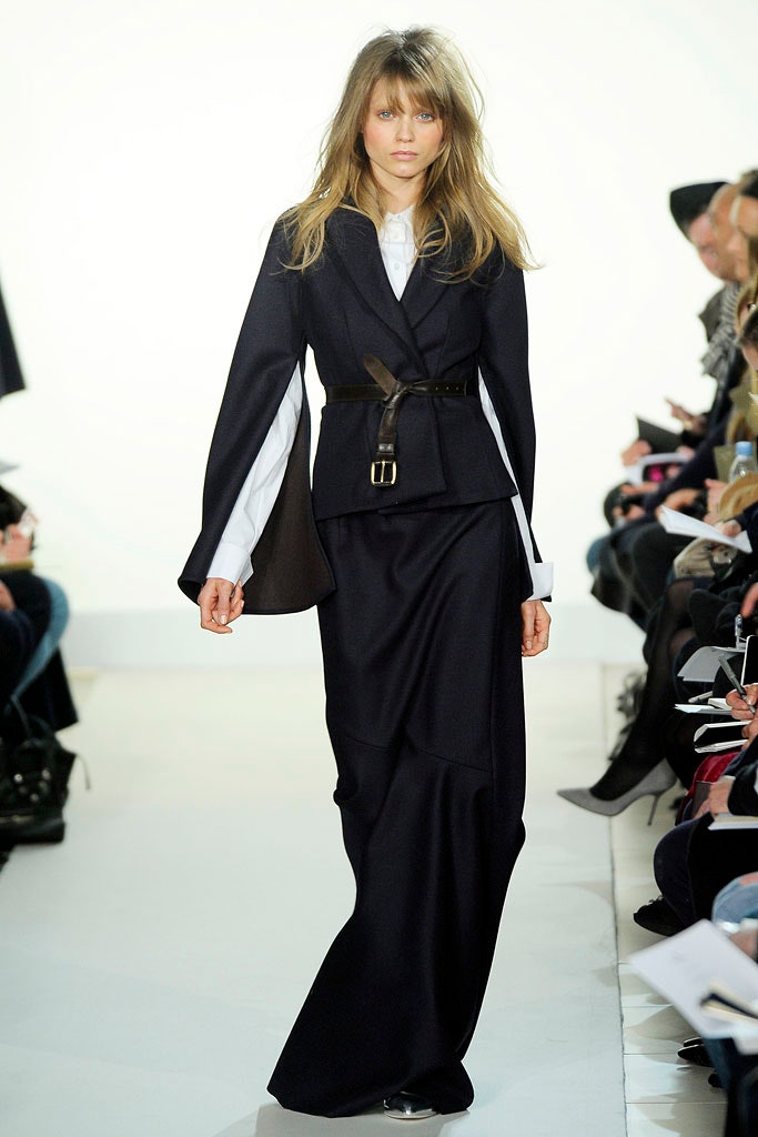 black tailored blazer with asymmetric skirt